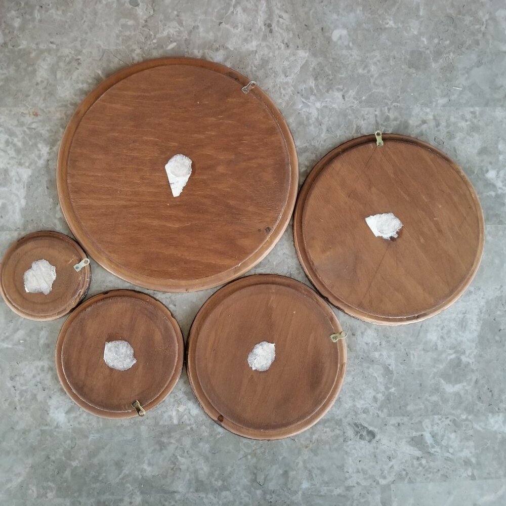 🎉HP🎉 Decorative Folk Art Set of 5 Wooden Nesting Plates Made in Poland - Picture 4 of 7